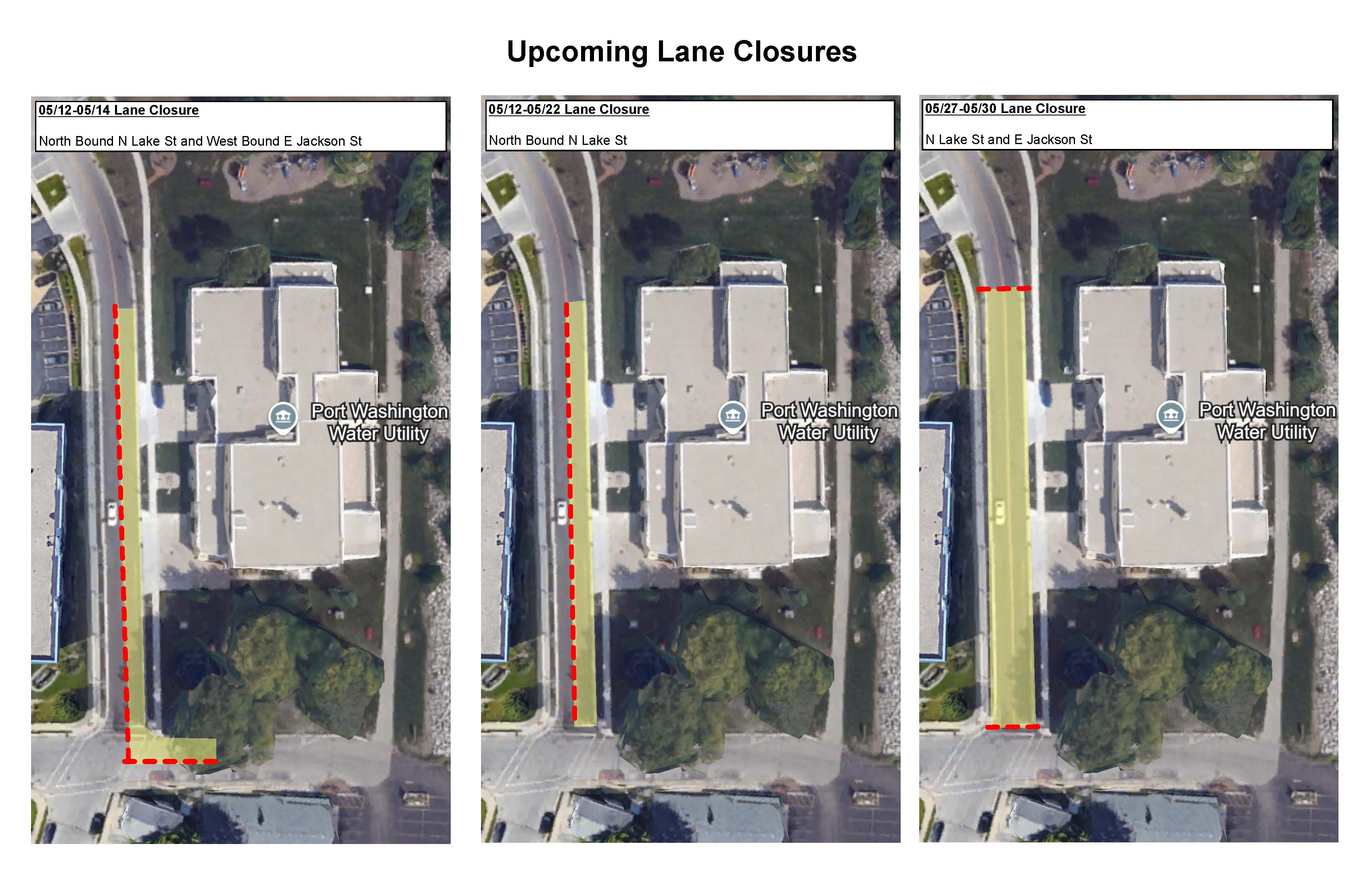 Port Washington WTP Lane Closure Graphic