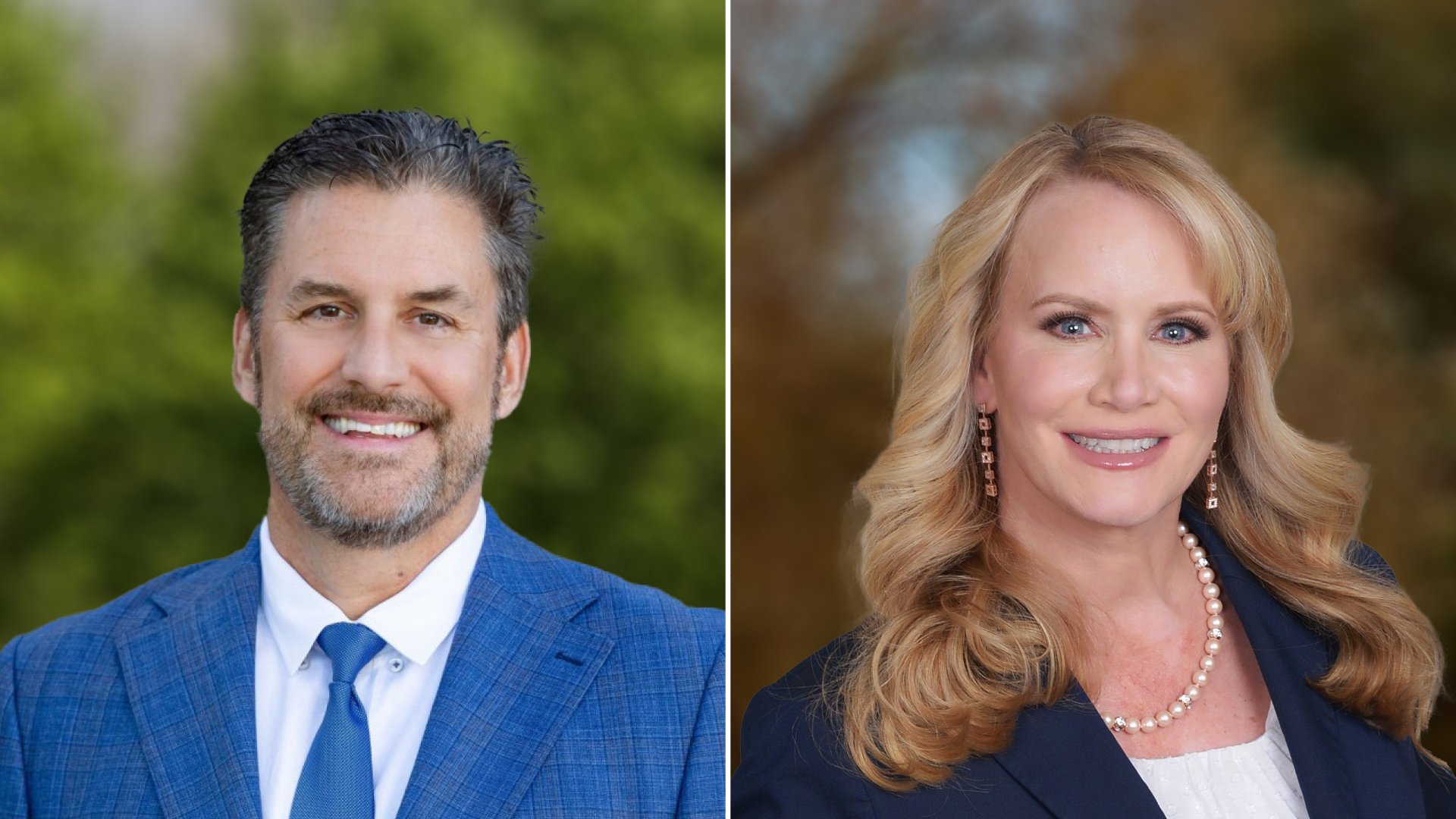 Photos of Steve Eccher (left) and Katie Gordon (right).