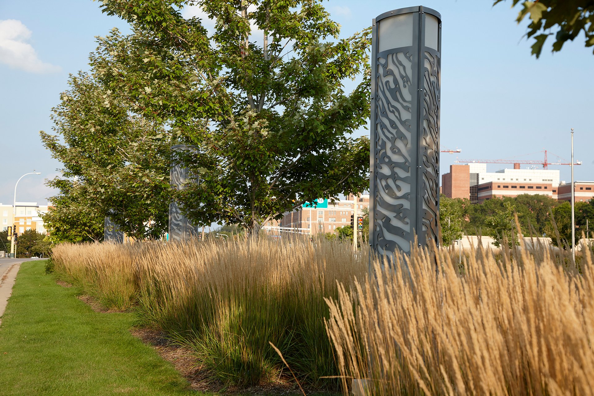 Photo of monument grasses along road