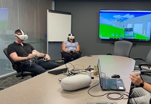 People using VR headsets 