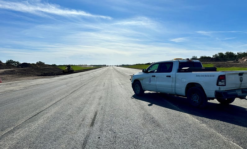 Photo of runway with SEH truck on it