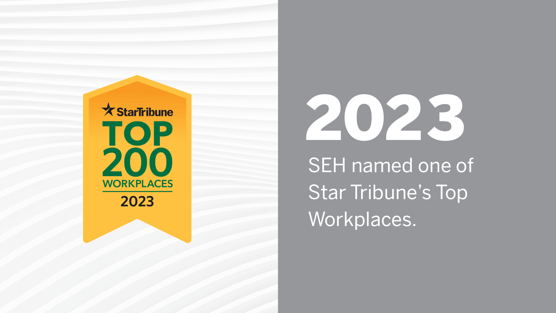 Graphic that says "SEH named one of Star Tribune's Top Workplaces."