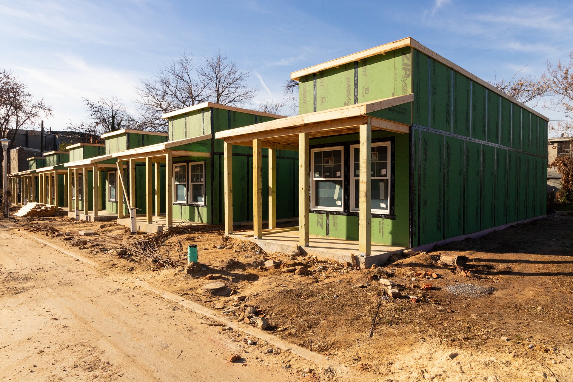 Tiny home development under construction