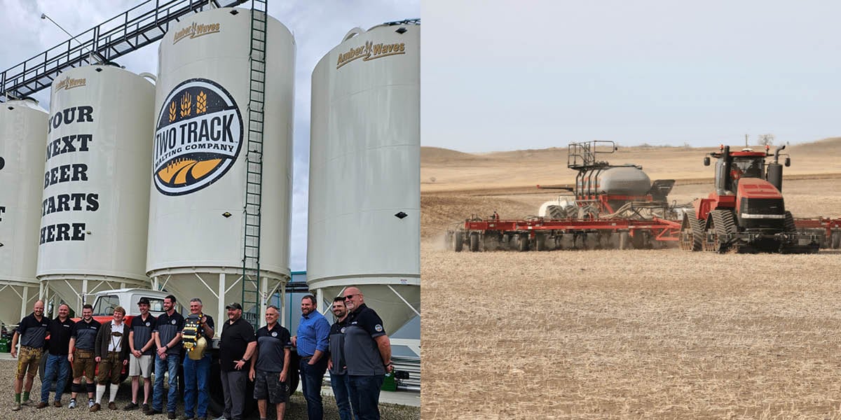 Photos of people working at Two Track Malting