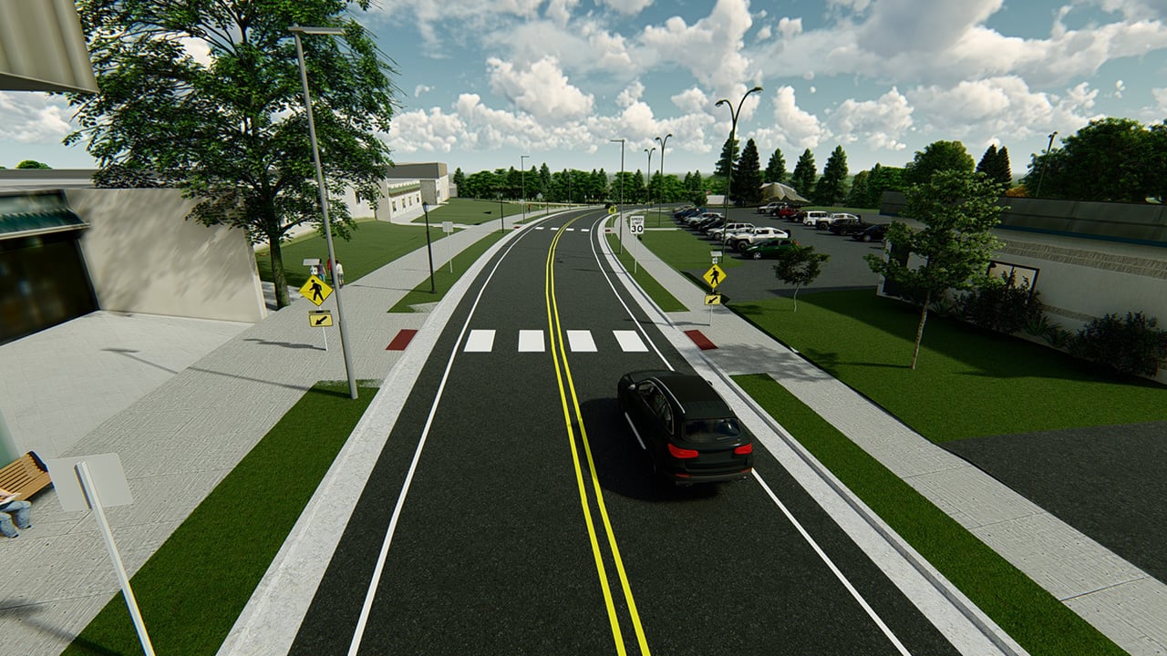 Visualization of a school pedestrian crossing