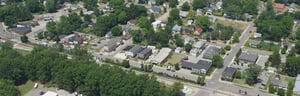 Aerial view of a downtown area