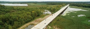 Elevated highway above wetlands