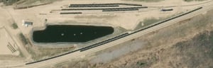 Railcar loading facility and stormwater pond