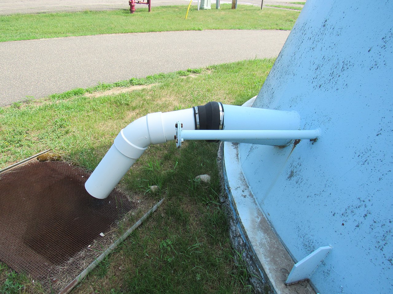 overflow pipe that is too close to the ground